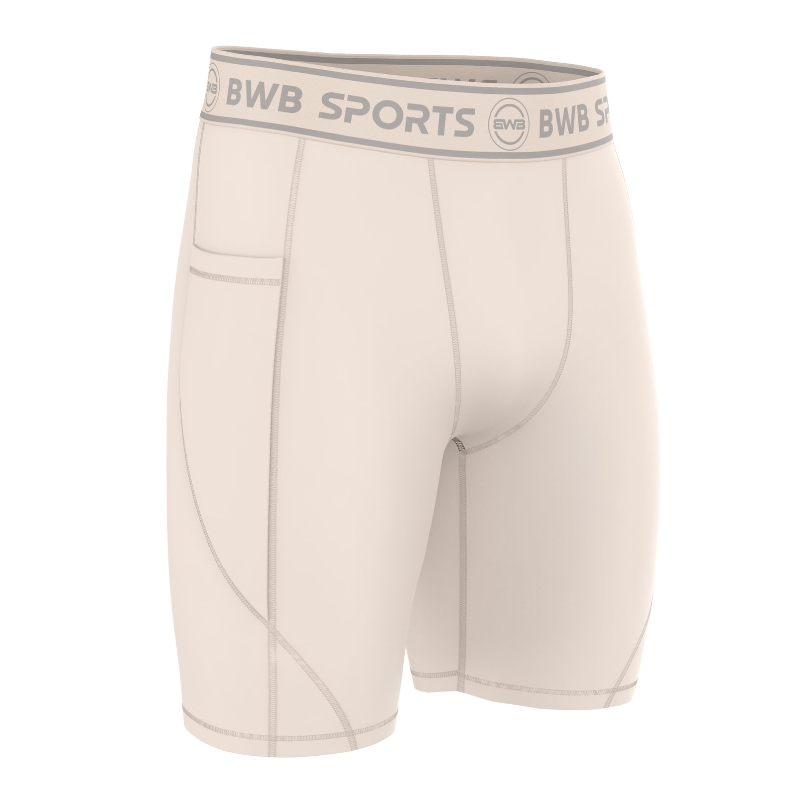 BWB Men's Beige Compression Shorts