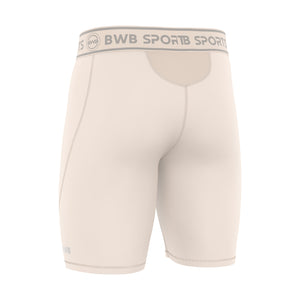 BWB Men's Beige Compression Shorts