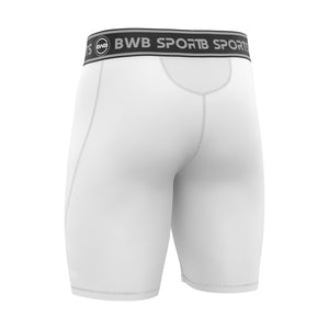 BWB Men's White Compression Shorts