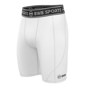 BWB Men's White Compression Shorts