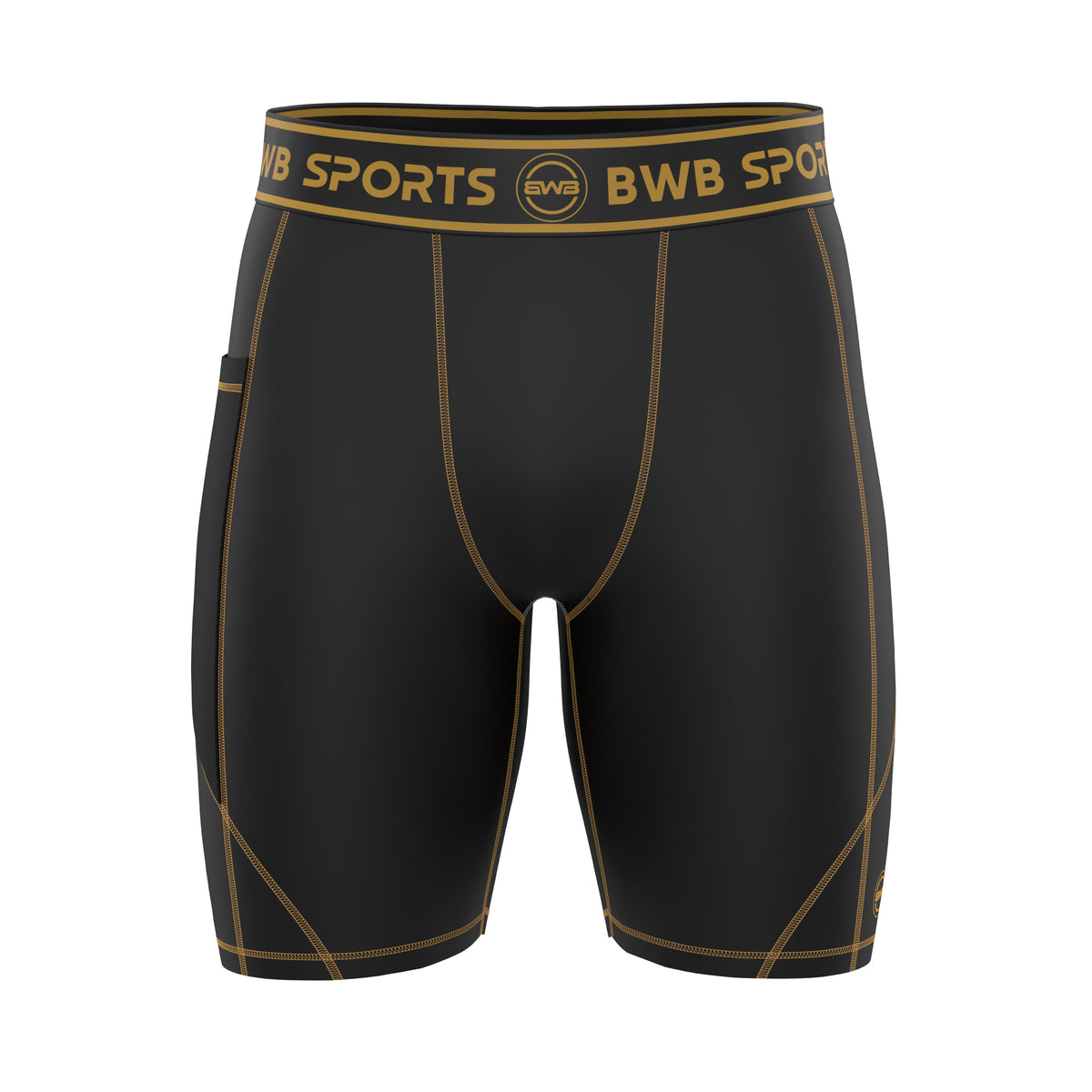 BWB Men's Orange Compression Shorts