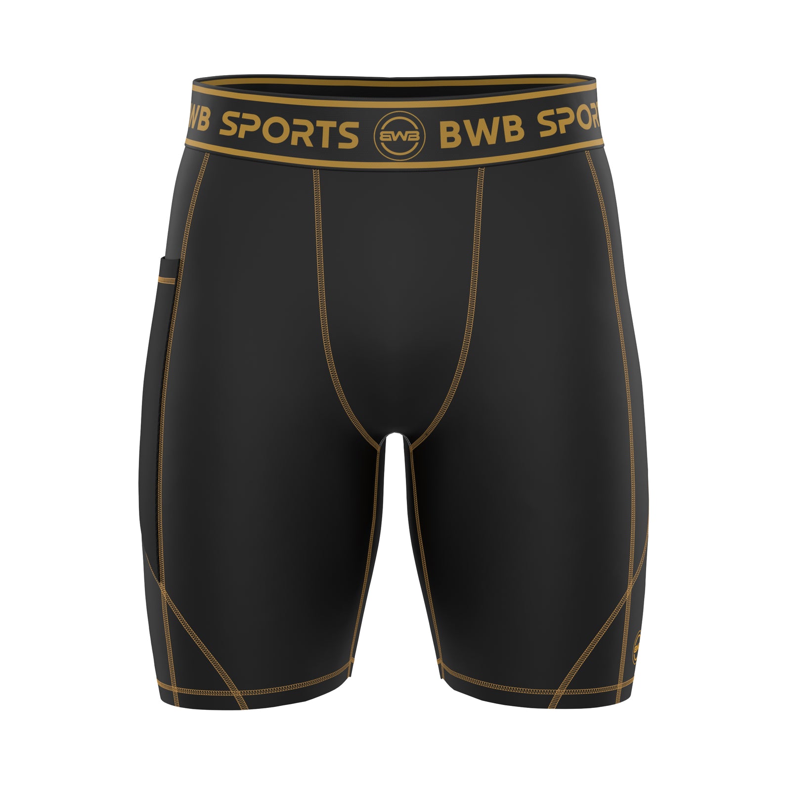 BWB Men's Orange Compression Shorts