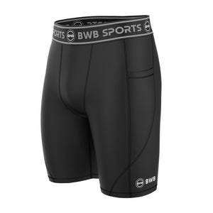 BWB Men's Black Compression Shorts