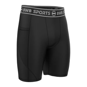 BWB Men's Black Compression Shorts