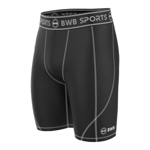 BWB Men's Black / White Compression Shorts