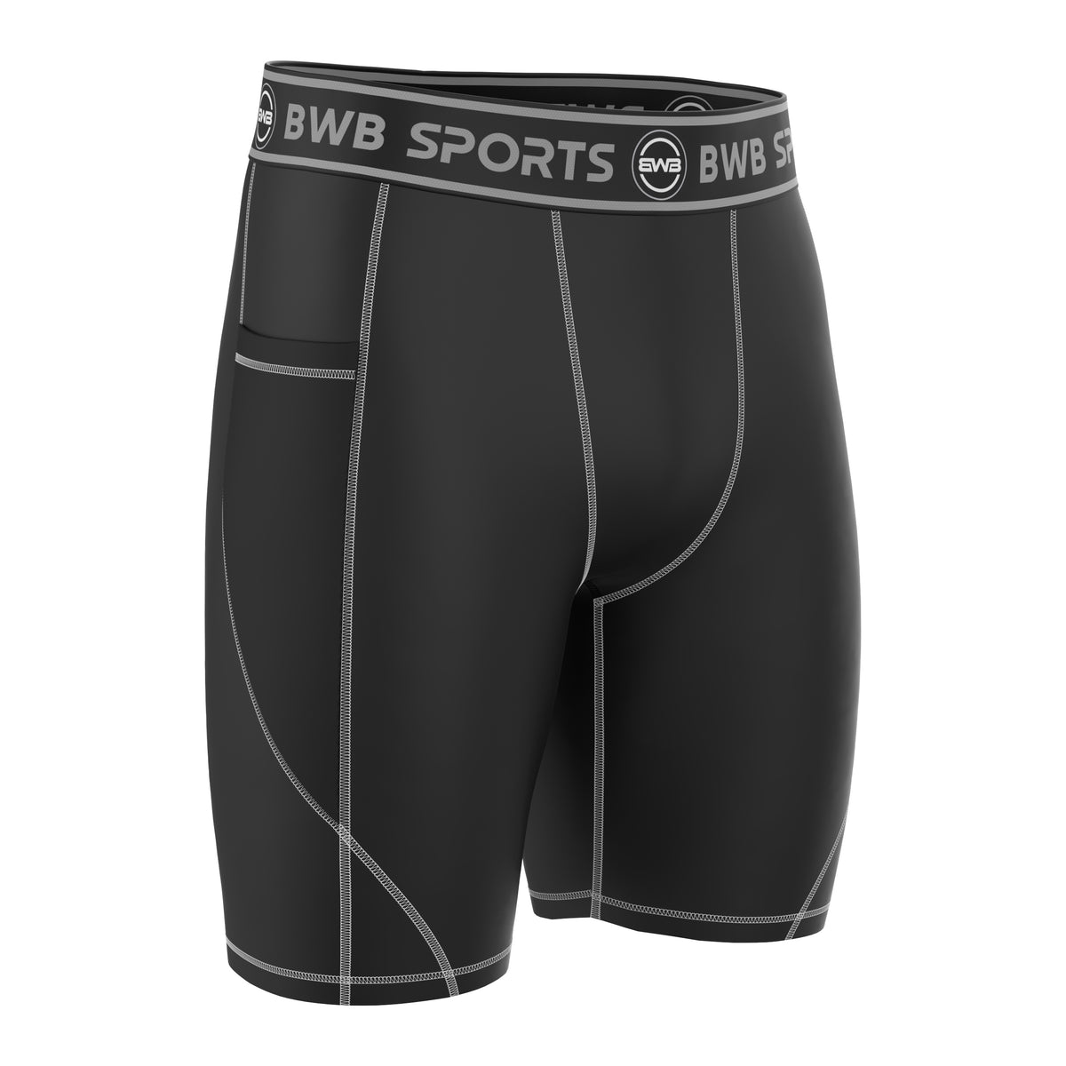 Bwb Men BWB Men's Black / White Compression Shorts - BWB Sports®