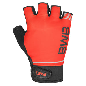 BWB Red Unisex Fingerless Gel Padded Road Bike Cycling Gloves
