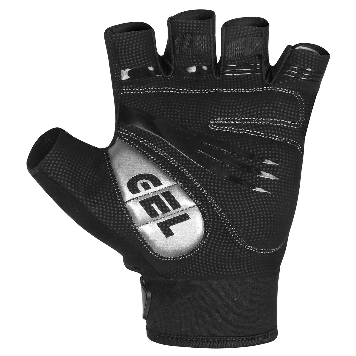BWB Black Unisex Fingerless Gel Padded Road Bike Cycling Gloves