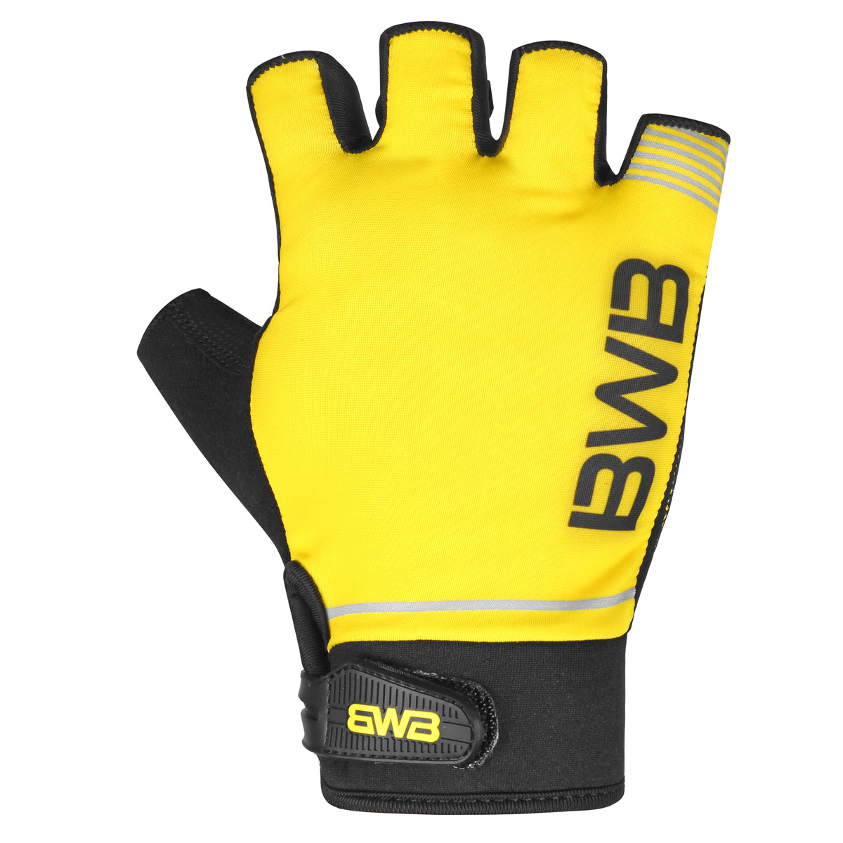 BWB Yellow Unisex Fingerless Gel Padded Road Bike Cycling Gloves