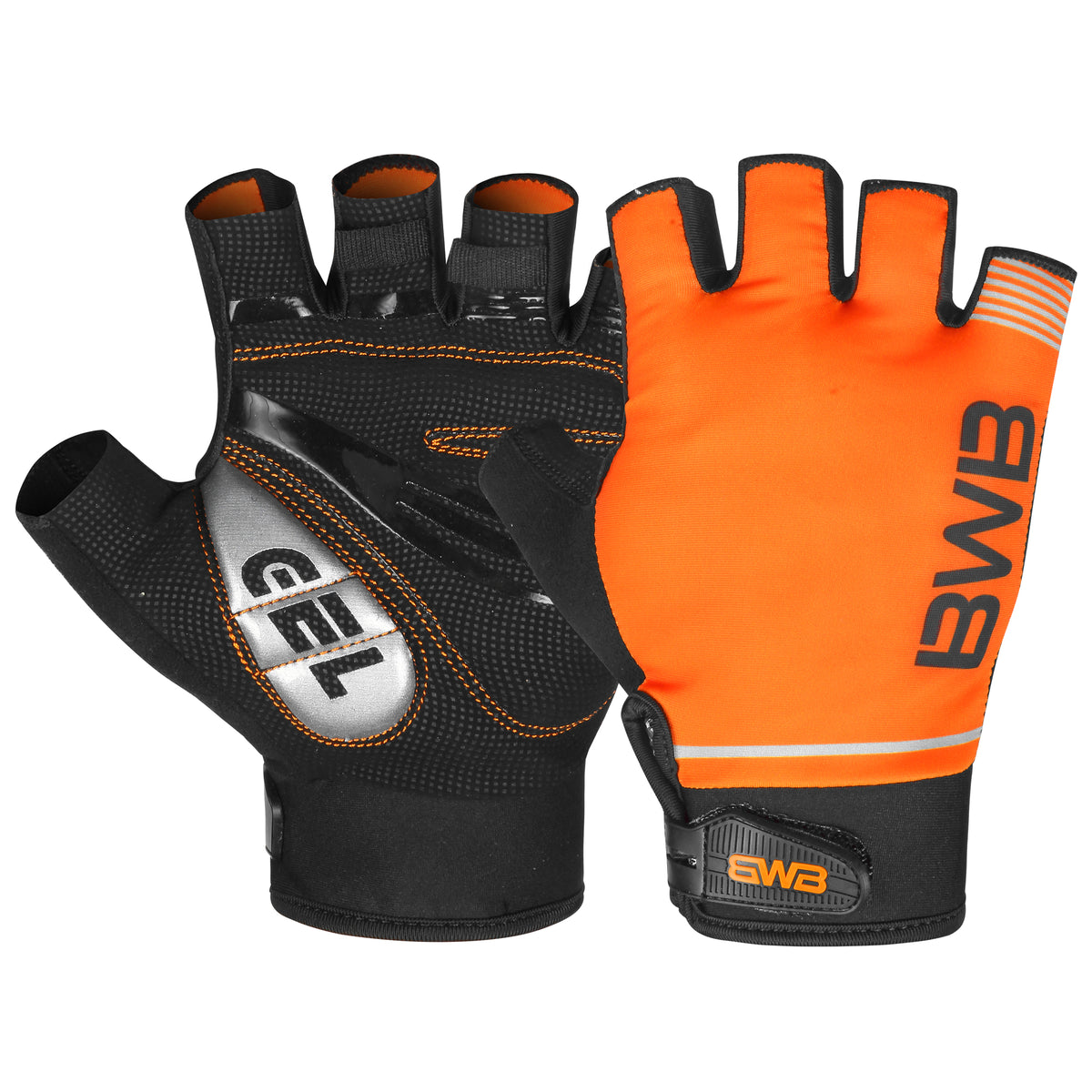 BWB Amber Unisex Fingerless Gel Padded Road Bike Cycling Gloves
