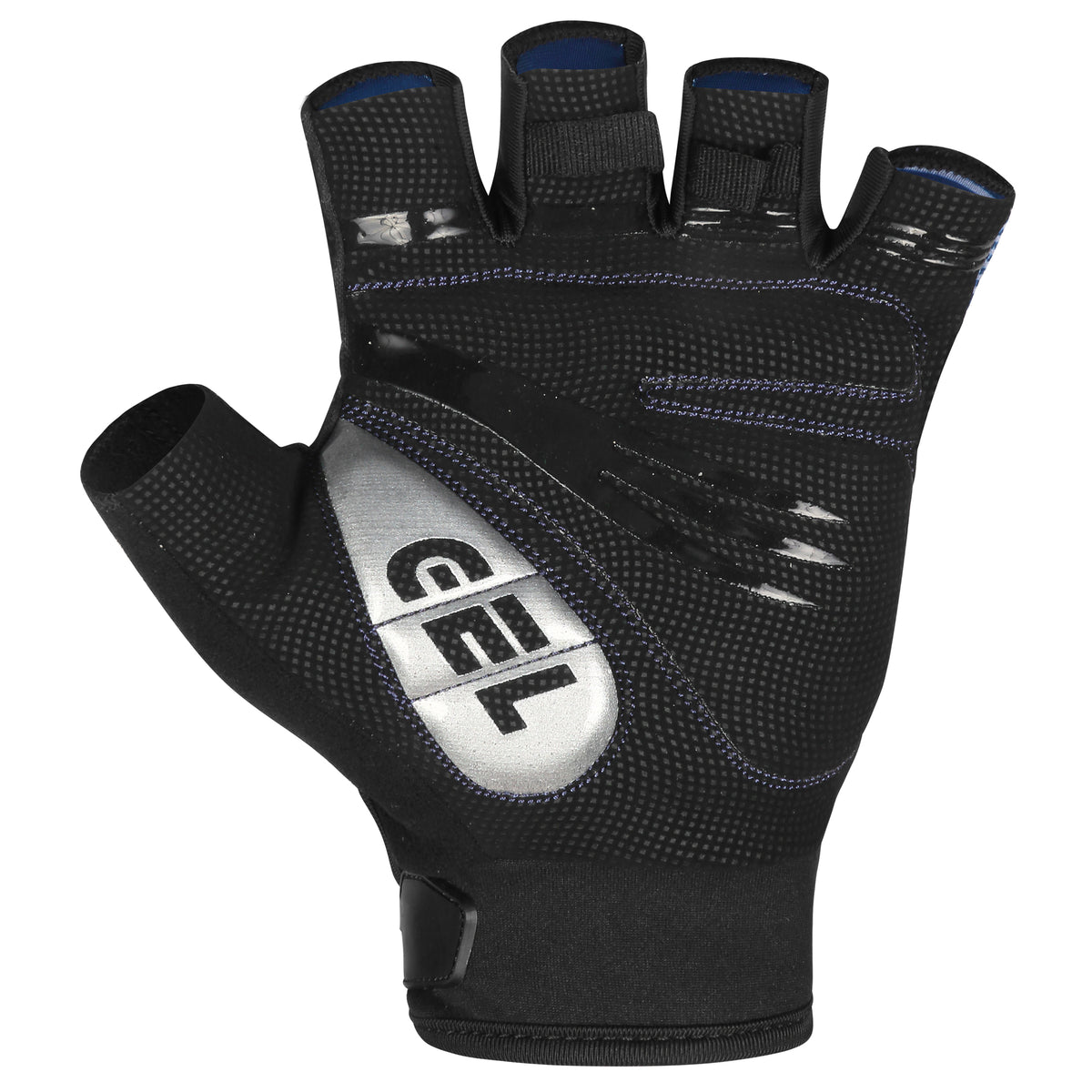 BWB Navy Blue Unisex Fingerless Gel Padded Cycling Gloves