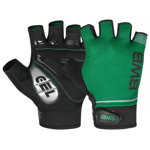 BWB Green Unisex Fingerless Gel Padded Road Bike Cycling Gloves