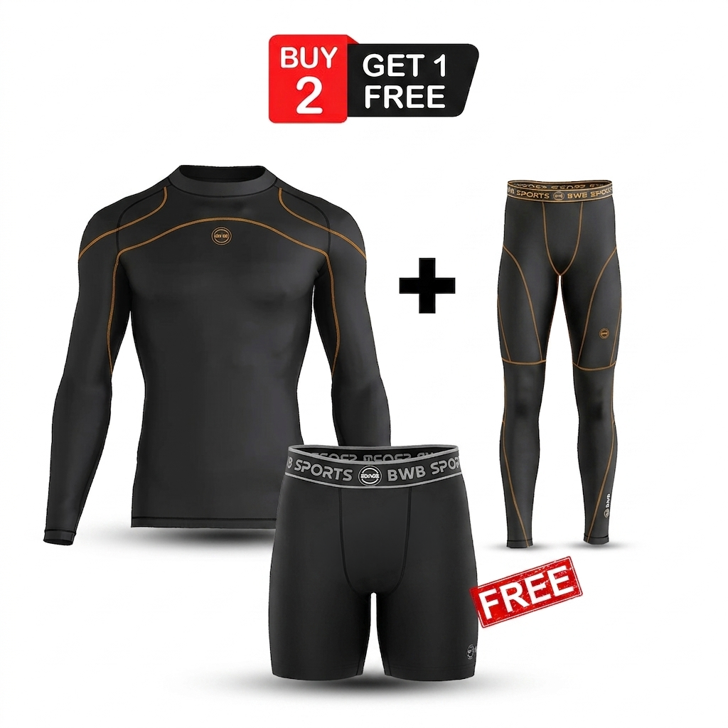 BWB Men's Post Ride Black & Orange Recovery Bundle (Muscle Recovery Performance Kit)