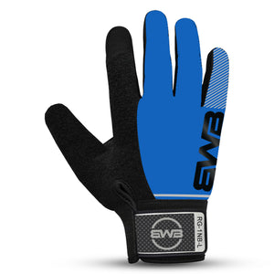 BWB Black / Blue Full Finger Cycling Hiking & Running Gloves