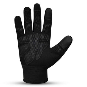 BWB Black Full Finger Cycling  Hiking & Running Gloves