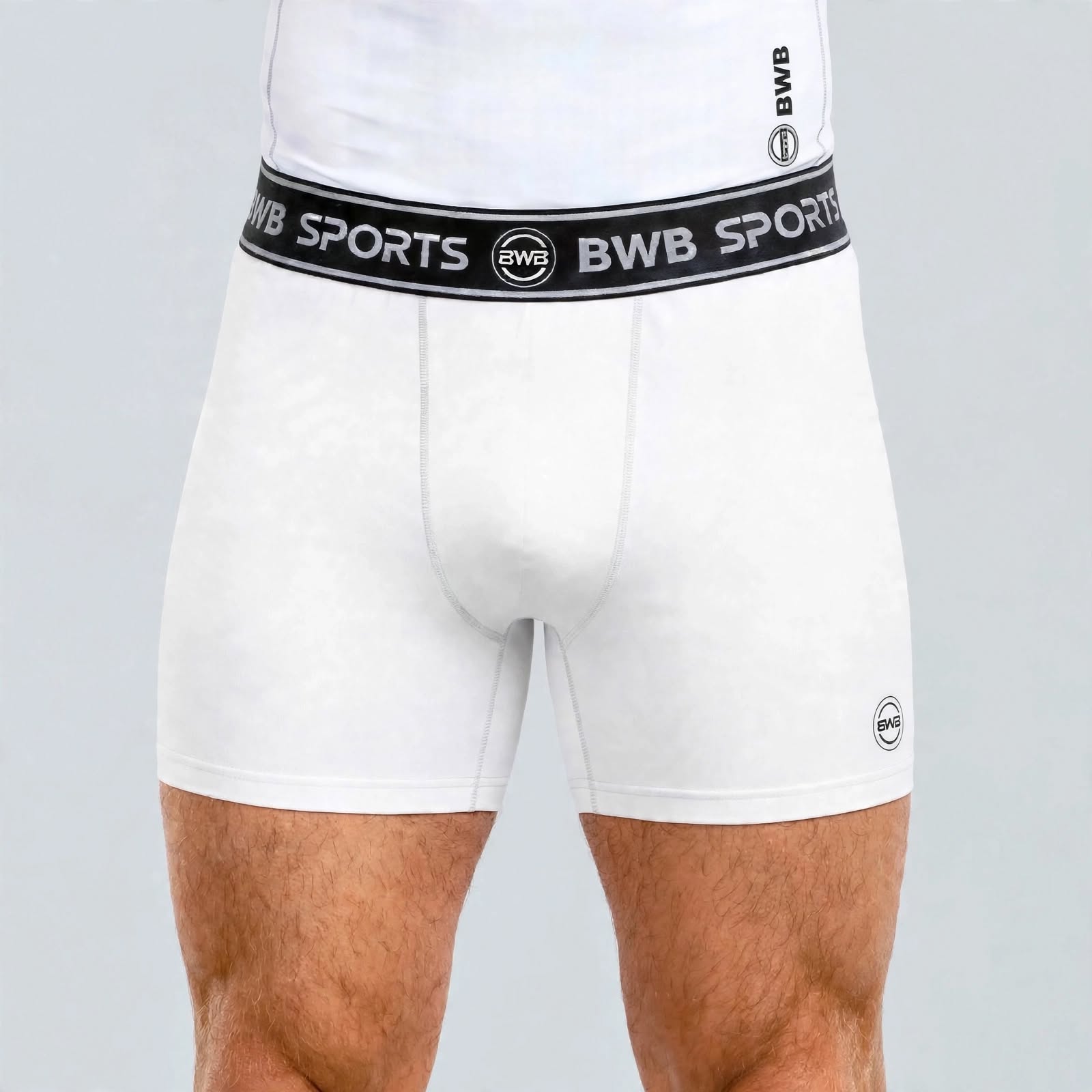 BWB Men's White Boxer Shorts – Breathable Sports Underwear
