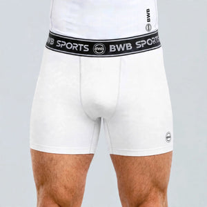 BWB Men's White Boxer Shorts – Breathable Sports Underwear