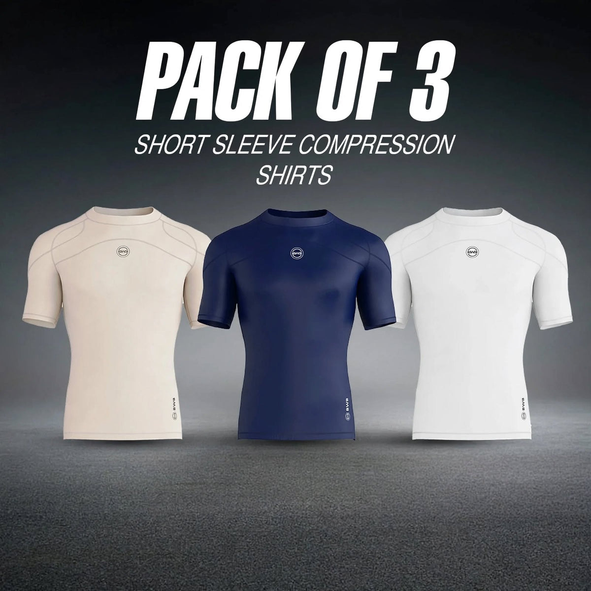 Men's  Compression Short Sleeve Shirts - Pack of 3