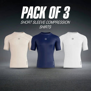 Men's  Compression Short Sleeve Shirts - Pack of 3