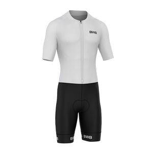 BWB Fusion Black & White Men's Short Sleeve Padded Triathlon Suit