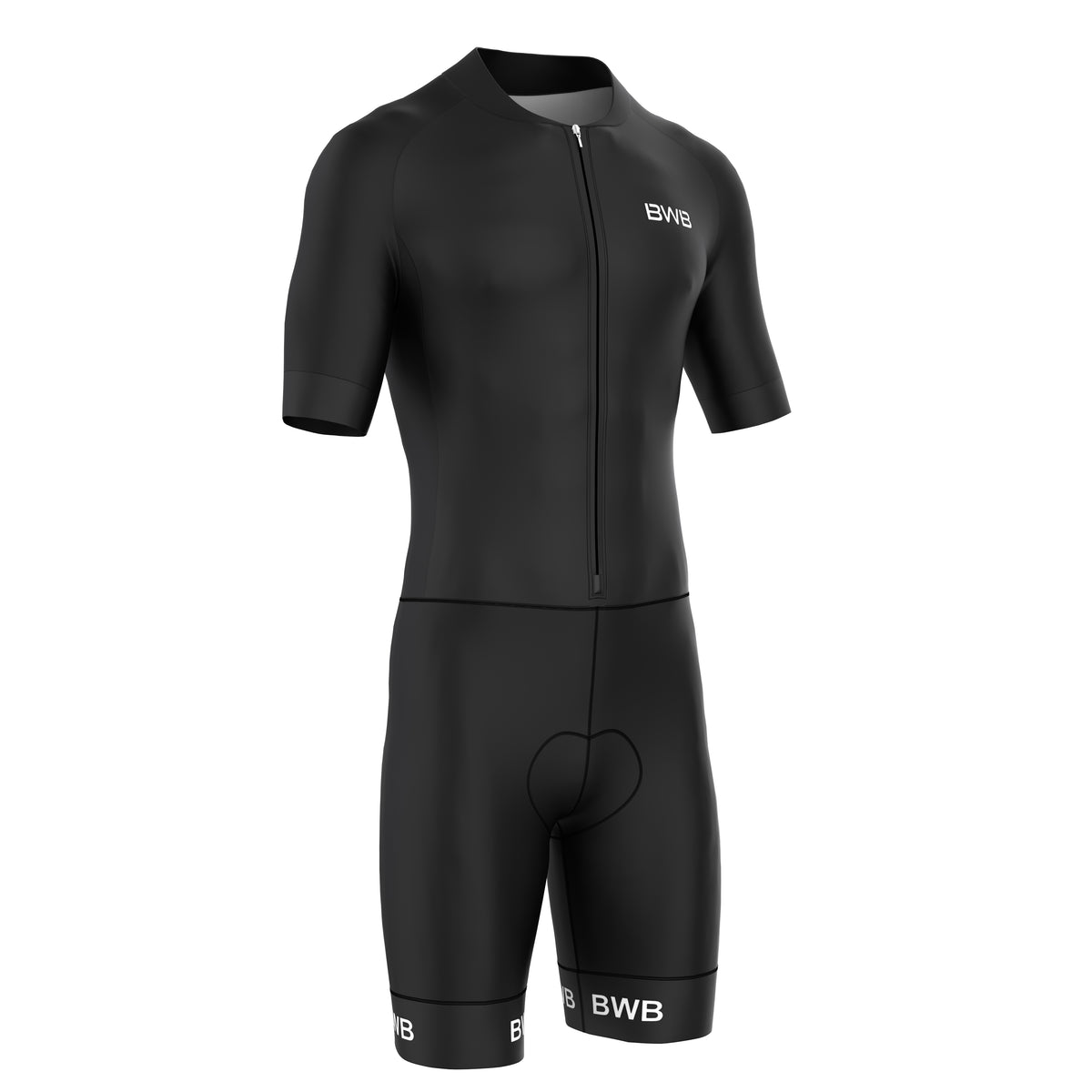 BWB Fusion Black Men's Short Sleeve Padded Triathlon Suit