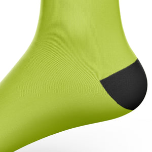 BWB 3 Pairs Fluorescent Yellow Crew Cycling Socks