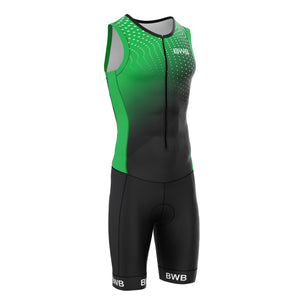 BWB Flash Green Men's Sleeveless Padded Triathlon Suit