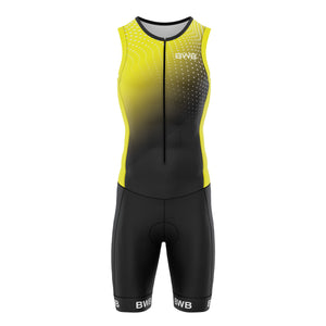 BWB Flash Yellow Men's Sleeveless Padded Triathlon Suit