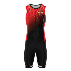 BWB Flash Red Men's Sleeveless Padded Triathlon Suit