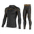 BWB MEN'S BLACK & ORANGE LONG SLEEVE BASELAYER COMPRESSION SHIRT & LEGGINGS SET