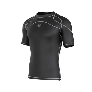 BWB Men's Black & White Short Sleeve Compression Shirt