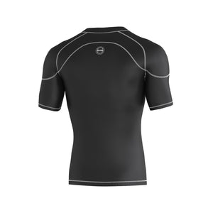 BWB Men's Black & White Short Sleeve Compression Shirt