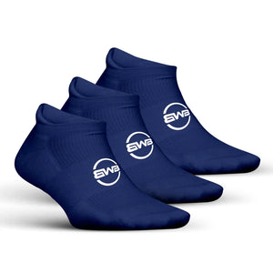 BWB 3 Pairs Blue No Show Running Socks
