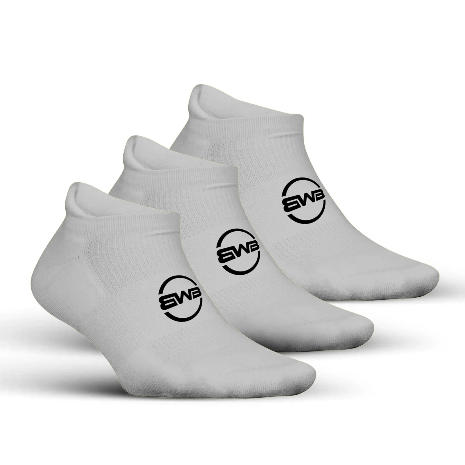 BWB 3 Pairs Grey No Show Running Socks