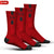 BWB 3 Pairs Red Crew Cycling Socks