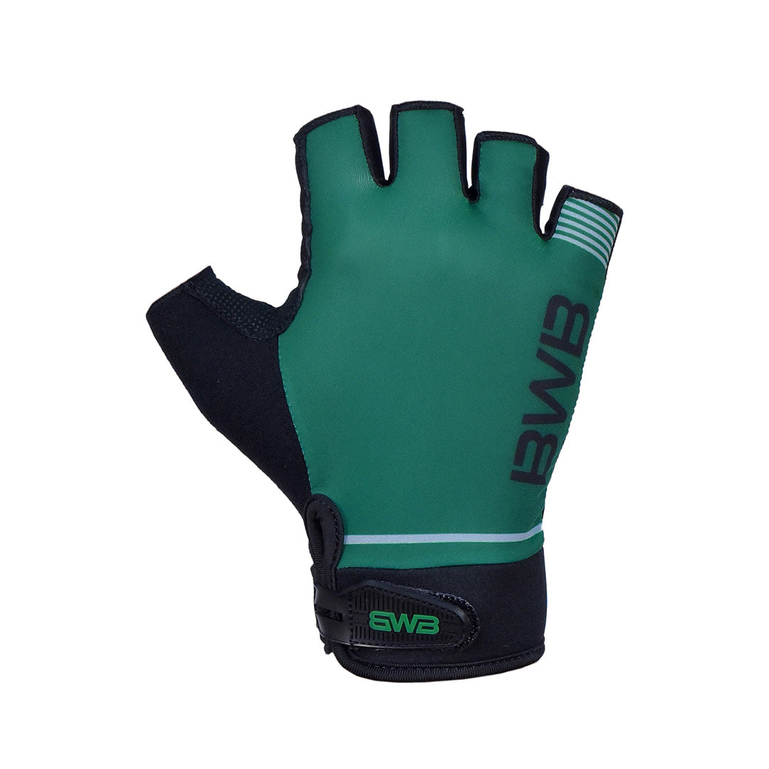 BWB Green Unisex Fingerless Gel Padded Summer Cycling Gloves