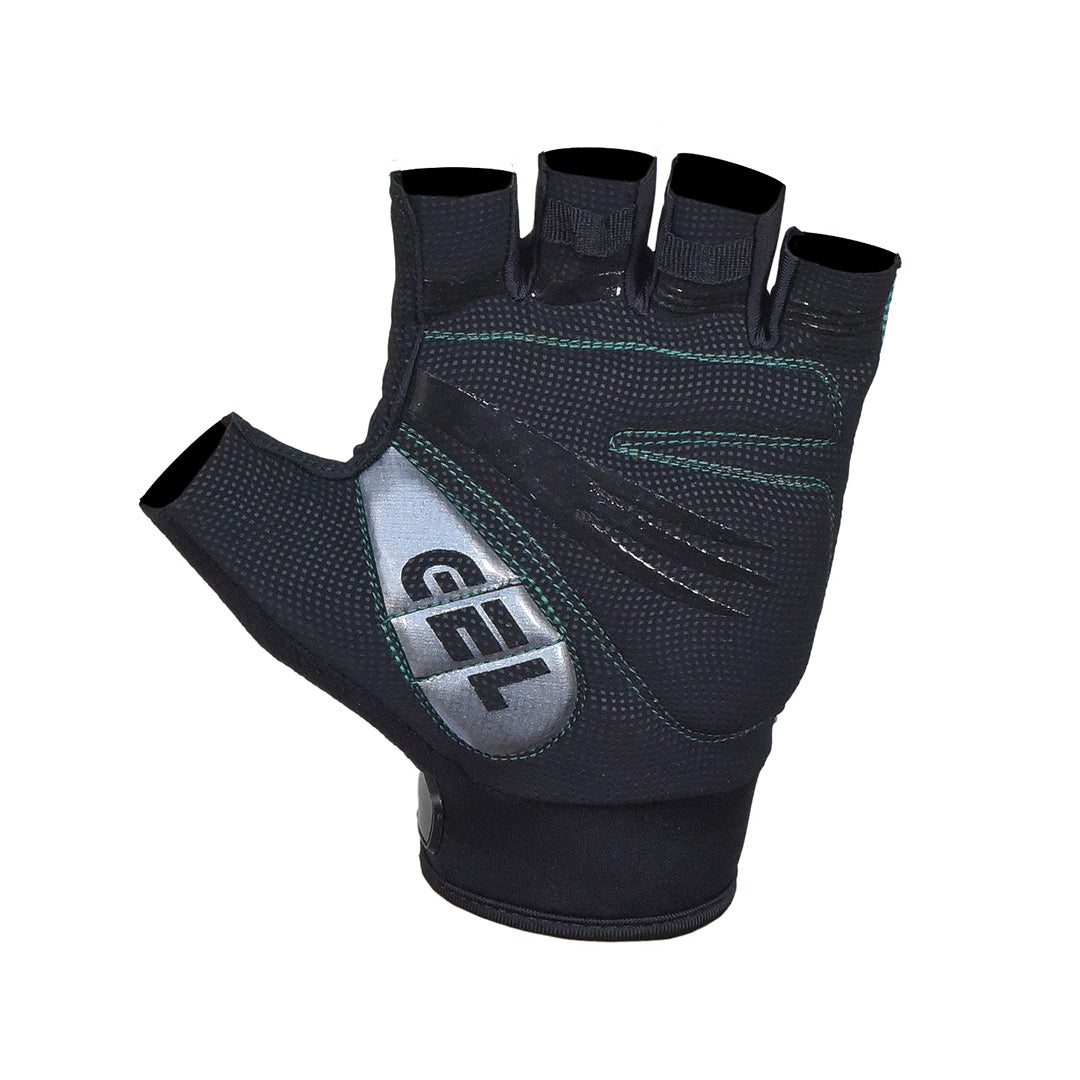 BWB Green Unisex Fingerless Gel Padded Summer Cycling Gloves