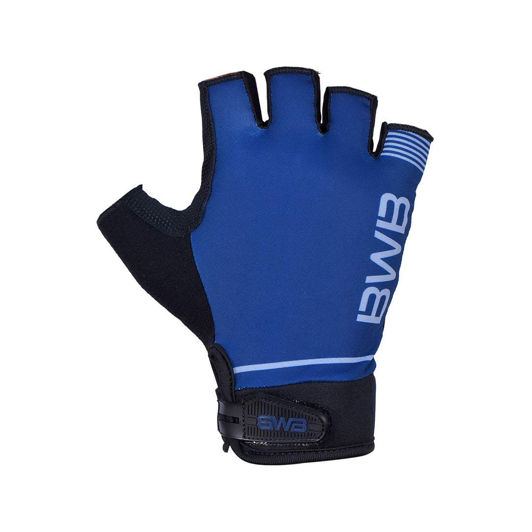 BWB Navy Unisex Blue Fingerless Gel Padded Summer Cycling Gloves