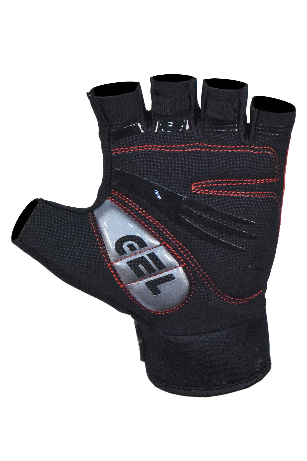BWB Red Unisex Fingerless Gel Padded Summer Cycling Gloves