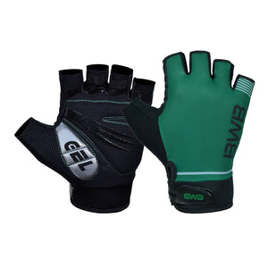 BWB Green Unisex Fingerless Gel Padded Summer Cycling Gloves