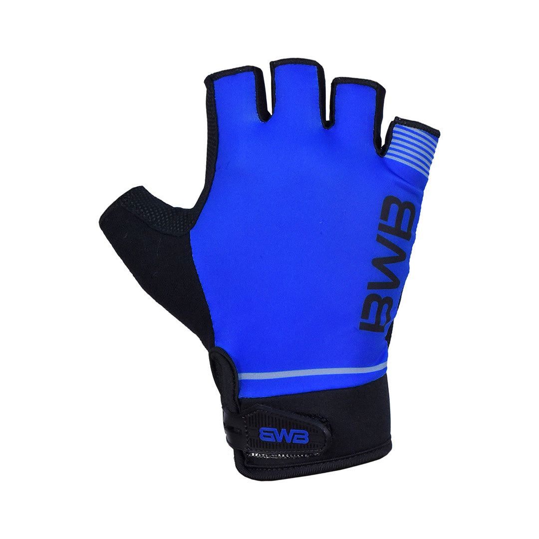 BWB Blue Unisex Fingerless Gel Padded Summer Cycling Gloves