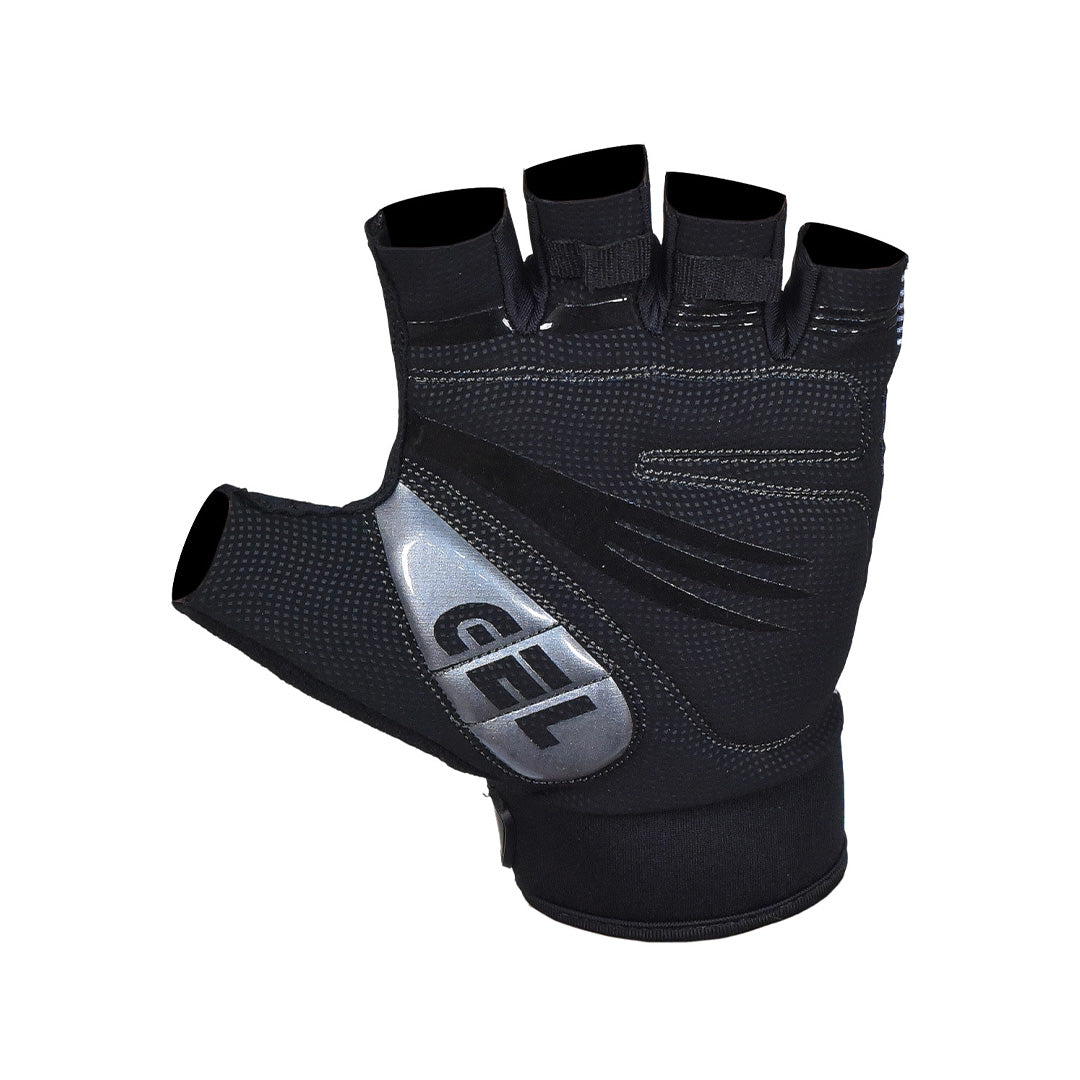 BWB Black Unisex Fingerless Gel Padded Summer Cycling Gloves