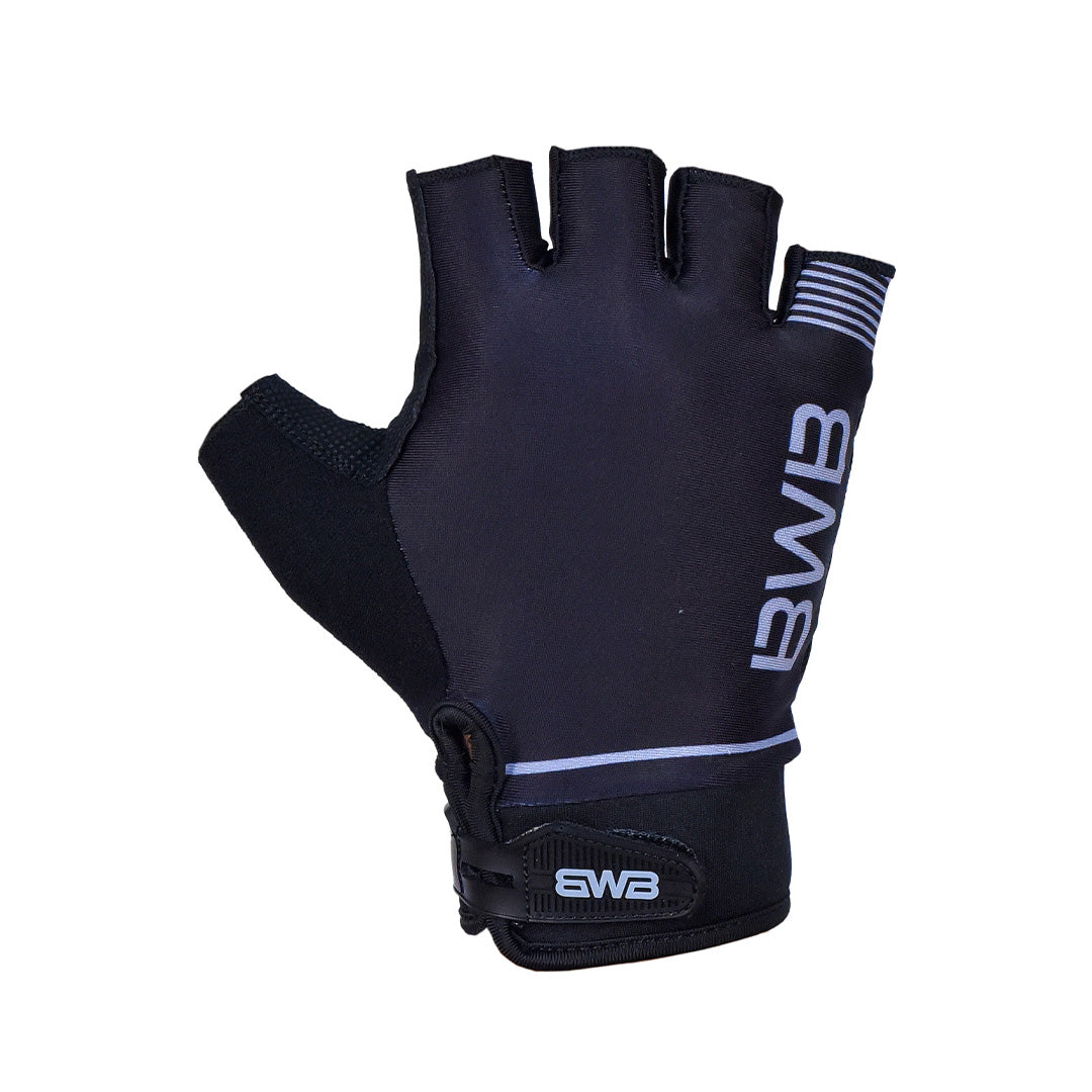 BWB Black Unisex Fingerless Gel Padded Summer Cycling Gloves