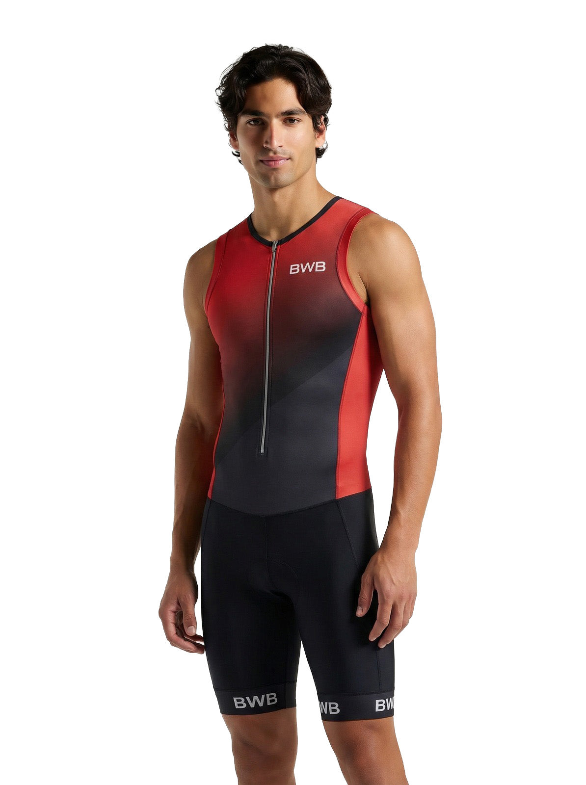 BWB Flash Red Men's Sleeveless Padded Triathlon Suit