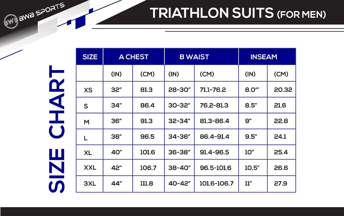 BWB Flash Blue Men's Sleeveless Padded Triathlon Suit