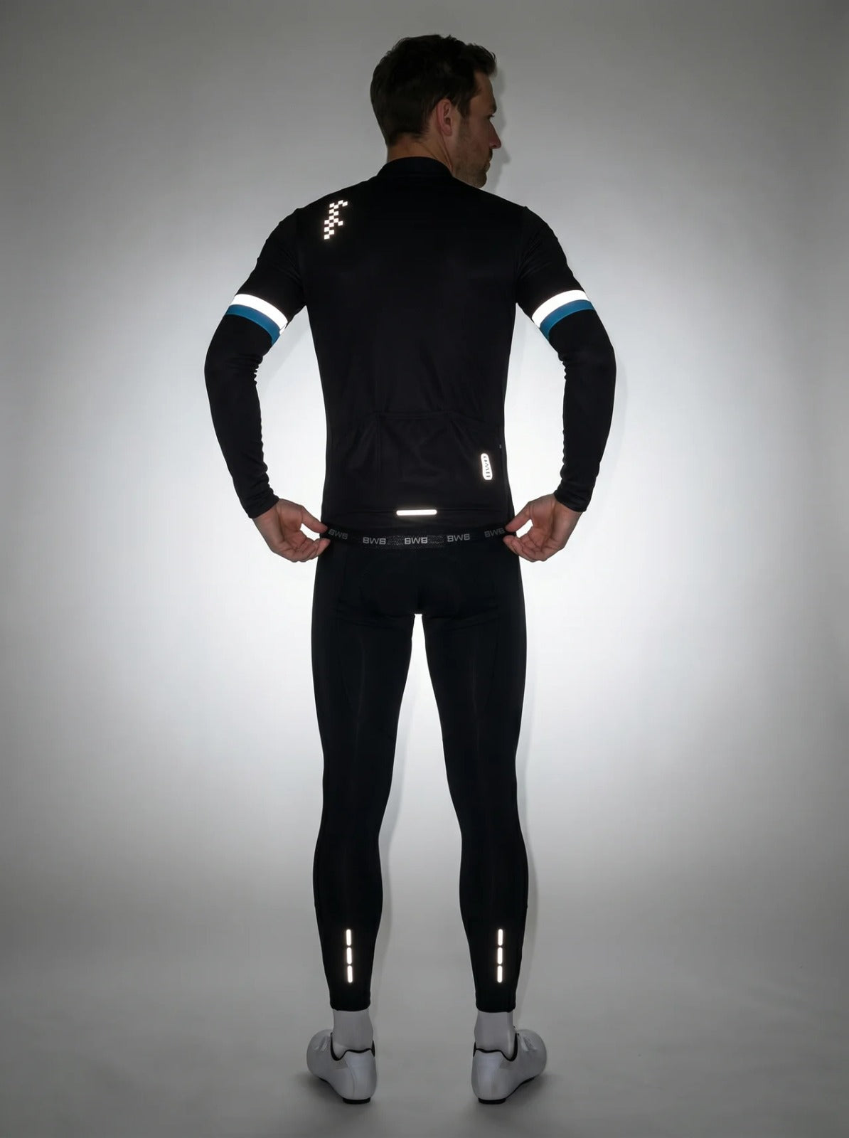 BWB Men's Red Thermal Frost performance Winter Cycling Jersey & cargo Bib Tights Set