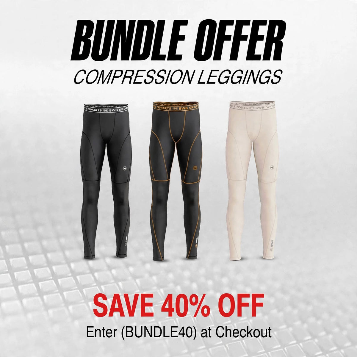 BWB Men's Compression Legging - Pack of 3