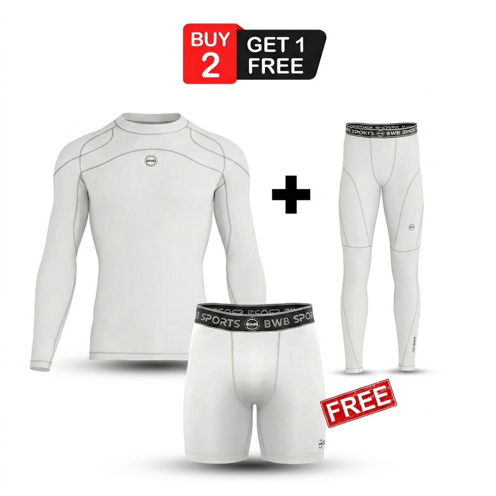BWB Men's Post Ride White Recovery Bundle (Muscle Recovery Performance Kit)