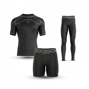 Men's Black & White Compression Shirt & Leggings Gym Bundle