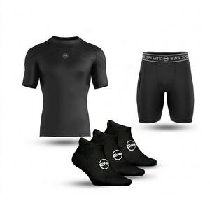 Men's Black Compression Shirt & Shorts Running Bundle